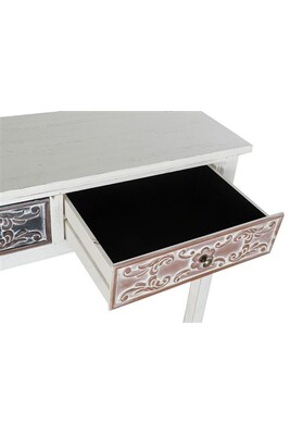 Console Pegane Console Table en MDF coloris blanc vieilli - Longueur 107 x Profondeur 36 x Hauteur 81 cm --