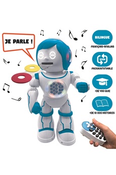 Robot éducatif Lexibook Powerman kid mon robot ludo-educatif bilingue programmable avec télécommande et fabrique à histoires (français/anglais)