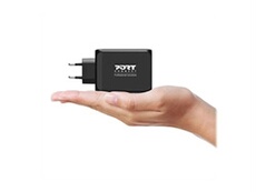 PORT Connect - Adaptateur secteur - technologie GaN - 120 Watt - 5 A - PD, QC 3.0 - 4 connecteurs de sortie (USB type A, 3 x USB-C) - Europe