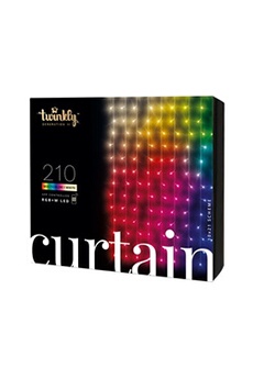 ruban led twinkly curtain - guirlande lumineuse de rideaux à led contrôlée par application avec 210 led rvb + w (16 millions de couleurs + blanc chaud). 1,5 x 2,1