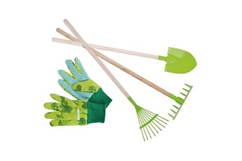 Autre jeux d'imitation Kids In The Garden Kit petit jardinier accessoires pour enfant en métal gants + grands outils