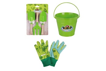 Autre jeux d'imitation Kids In The Garden Kit petit jardinier accessoires pour enfant en métal seau + gants + petits outils