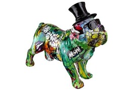 Statue en résine CHIEN bouledogue anglais de couleur blanc - 28 cm : H Statue en résine CHIEN bouledogue anglais de couleur blanc - 28 cm : H