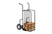 Relaxdays Chariot à bois de cheminée xl en métal, avec 2 grosses roues, jusqu’à 200kg, transport de bois, noir photo 1