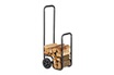 Relaxdays Chariot à bois de cheminée, chariot à bois de chauffage en métal, avec 2 roues, jusqu’à 60 kg, noir photo 1