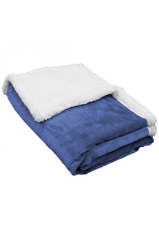 Drap bébé Monsieur Bébé Lot de 2 couvertures, plaids polaires pour bébé 75 x 100 cm en flanelle et sherpa ultra doux - bleu