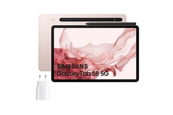 Tablette tactile Samsung Samsung galaxy tab s8 5g 128gb rosa dorado + cargador 25w