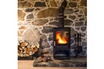 Relaxdays Etagère de cheminée, range bûches demi-rond, bois, acier, étagère demi-lune, hxlxp: 55x92x21 cm, noir photo 5