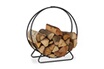 Relaxdays Etagère de cheminée, range bûches rond, bois, acier, étagère cercle bois, hxlxp 65x61x26 cm, noir photo 1
