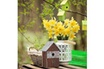 Relaxdays Nichoir pour oiseaux déco, en bois, volière à suspendre, maison déco de jardin, 25,5x18x12 cm, nature/blanc photo 2