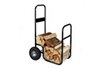 Relaxdays Chariot pour bûches de bois, en acier, sur roues pneumatiques, capacité de 60 kg, intérieur, extérieur, noir photo 1