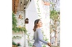 Relaxdays Nichoir pour oiseaux déco, en bois, volière à suspendre, maison déco de jardin, 25,5x18x12 cm, nature/blanc photo 3