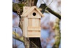 Relaxdays Nichoir à oiseaux en bois, maison oiseaux à suspendre, mésanges, trou entrée ø 2,8 cm, 25 x 16 x 14 cm, nature photo 5