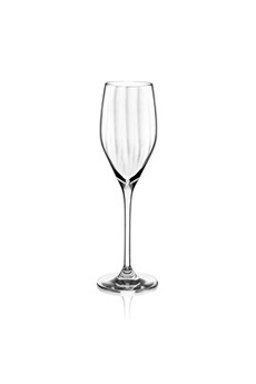 verrerie rona flûte à champagne favourite optic 17 cl (lot de 6) - - transparent - cristallin