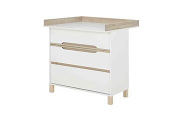 Commode et table à langer Galipette Commode bébé 3 tiroirs avec plan à langer en bois blanc - co5048-2