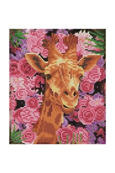 Autres jeux créatifs Crystal Art Crystal art 63489387 - image encadrée girafe