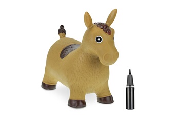 Autres jeux d'éveil Relaxdays Animal sauteur, jouet en forme de cheval, avec pompe à air, charge maximale 50 kg, 3 ans et plus, marron