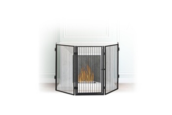 Barrière de sécurité bébé Relaxdays Barrière de sécurité pare-feu de cheminée grille enfant métal 5 pièces en acier, noir