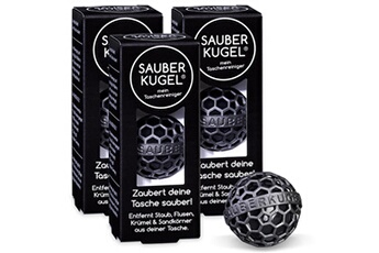 Ménage nettoyage Sauberkugel Sauberkugel - nettoyeur de sacs - boule de nettoyage - noir - réutilisable - pack de 3