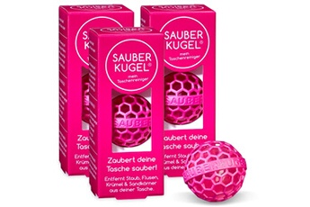 Ménage nettoyage Sauberkugel Sauberkugel - nettoyant pour sacs - boule de nettoyage - rose - réutilisable - 3-pack