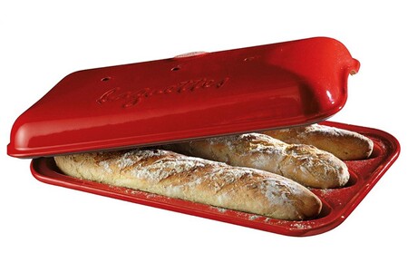 Machine à pain Emile Henry Moule céramique 3 baguettes rouge emile henry - eh345506