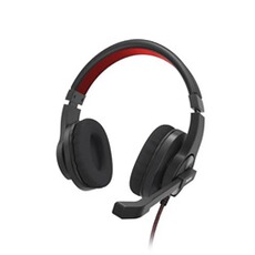 Casque audio Hama Casque Audio HS-USB400 V2 00139937 Filaire USB Supra Auriculaire Contrôle du Volume Noir Rouge