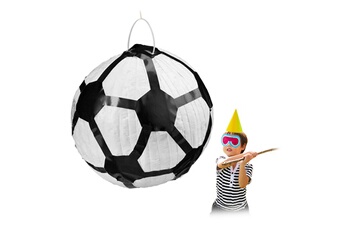 Article et décoration de fête Relaxdays Pinata à suspendre ballon football, pour enfants, à remplir, anniversaire jeux décoration, blanc-noir