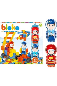 Autres jeux créatifs Bloko Bloko coffret 50 bioko avec 2 figurines secours dès 12 mois fabriqué en europe jouet de construction 1er âge 503540 (toys & games) mbi international