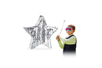 Article et décoration de fête Relaxdays Pinata à suspendre étoile pour enfants à remplir anniversaire jeux décoration, argenté