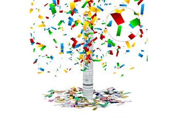 Article et décoration de fête Relaxdays Lanceur de confettis cotillons colorés 40 cm décoration mariage anniversaire fête portée 6-8 m, colorés