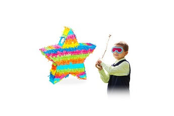 Article et décoration de fête Relaxdays Pinata à suspendre étoile pour enfants à remplir anniversaire jeux décoration, coloré