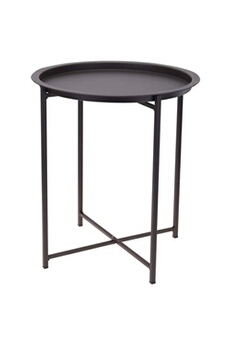 table d'appoint progarden table ronde 46,2x52,5 cm gris foncé mat