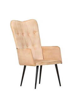 fauteuil de relaxation vidaxl chaise à oreilles crème toile