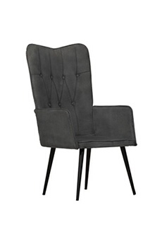 fauteuil de relaxation vidaxl chaise à oreilles noir toile