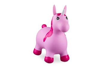 Autres jeux d'éveil Relaxdays Licorne ballon sauteur cheval avec pompe gonflable jouet jeux enfant animaux 50 kg sans bpa, rose