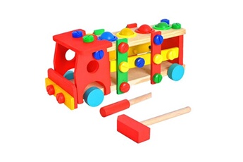 Autres jeux de construction Monmobilierdesign Bob camion éducatif en bois à bricoler jouet montessori avec outils