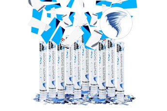 Article et décoration de fête Relaxdays 10x lanceur de confettis cotillons 40 cm décoration portée 6-8 m fête anniversaire, bleu