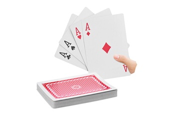 Poker Relaxdays Cartes de poker jumbo, jeu de 54, accessoire de casino en plastique xxl, amusant ou déco, 18 x 13 cm, coloré