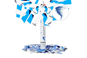 Article et décoration de fête Relaxdays Lanceur de confettis cotillons 40 cm décoration portée 6-8 m fête anniversaire, bleu