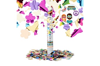 Article et décoration de fête Relaxdays Lanceur de confettis fleur papillons 40 cm cotillons fête noël décoration nouvel an portée 6-8 m, coloré