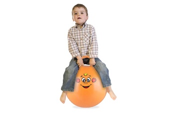 Ballon enfant Relaxdays Ballon sauteur enfants, motif singe, poignée, diamètre 45 cm, intérieur et extérieur, jusqu'à 150 kg, marron