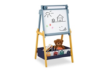 Tableau et pupitre Relaxdays Tableau pour enfant, support magnétique avec rouleau de papier, 2 emplacements, motif monstre, multicolore