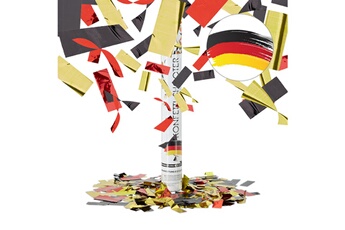 Article et décoration de fête Relaxdays Lanceur de confettis cotillon 40 cm décoration portée 8 m drapeau allemand, noir rouge jaune