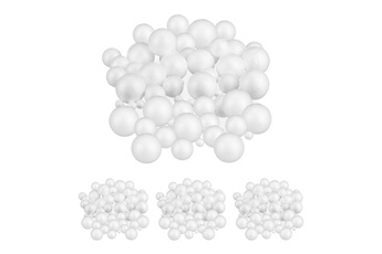 Autres jeux créatifs Relaxdays Lot de 288 boules en polystyrène, mélangé, petite & grande balle, pour bricoler & peindre, ?: 2, 5 & 7 cm, blanc