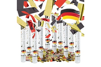 Article et décoration de fête Relaxdays 10x lanceur de confettis cotillon 40 cm décoration portée 8 m drapeau allemand, noir rouge jaune