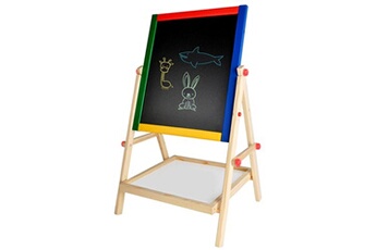 Tableau et pupitre Monmobilierdesign Board tableau en bois double face avec craies, marqueur et éponge
