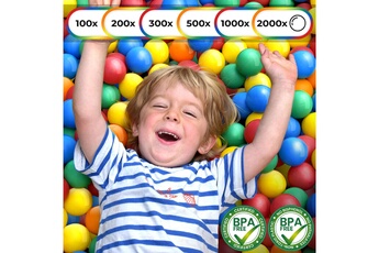 Balle, jouet sensoriel No-name Balles colorées en plastique - ø 5.5 cm, sans plastifiants, set de 500 pièces - boules de jeu, piscine, pour enfants