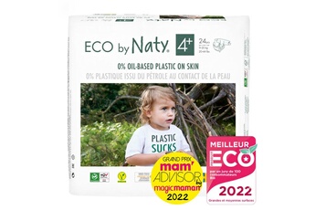 Couche bébé Eco By Naty 144 couches écologiques - t4+, 9-20kg