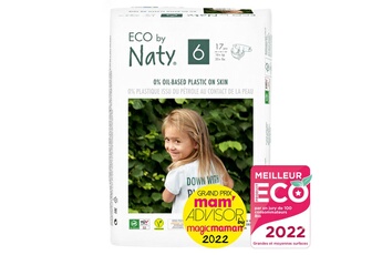 Couche bébé Eco By Naty 102 couches écologiques - t6, 16+kg
