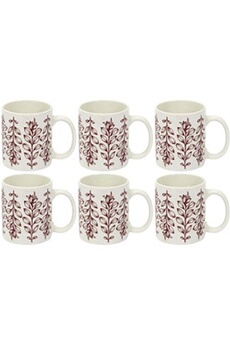 tasse et mugs the home deco factory - mug en porcelaine cottage 35 cl (lot de 6) violet